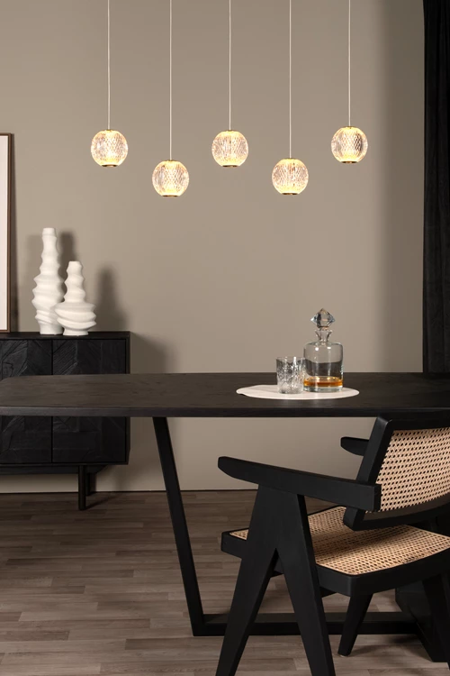 Lucide CINTRA - Suspension - LED Dim. - 5x4,7W 2700K - Transparent - ambiance 1